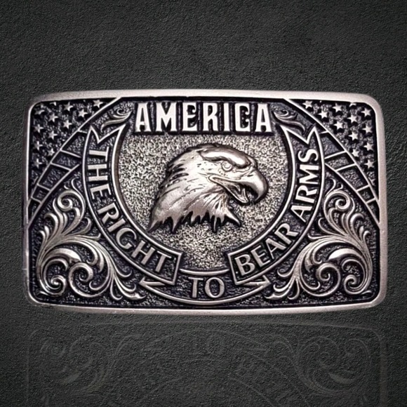 Montana Silversmiths Other - Montana‎ Silversmiths Eagle Right To Bear Arms Patriotic Buckle Retail $45 - NEW